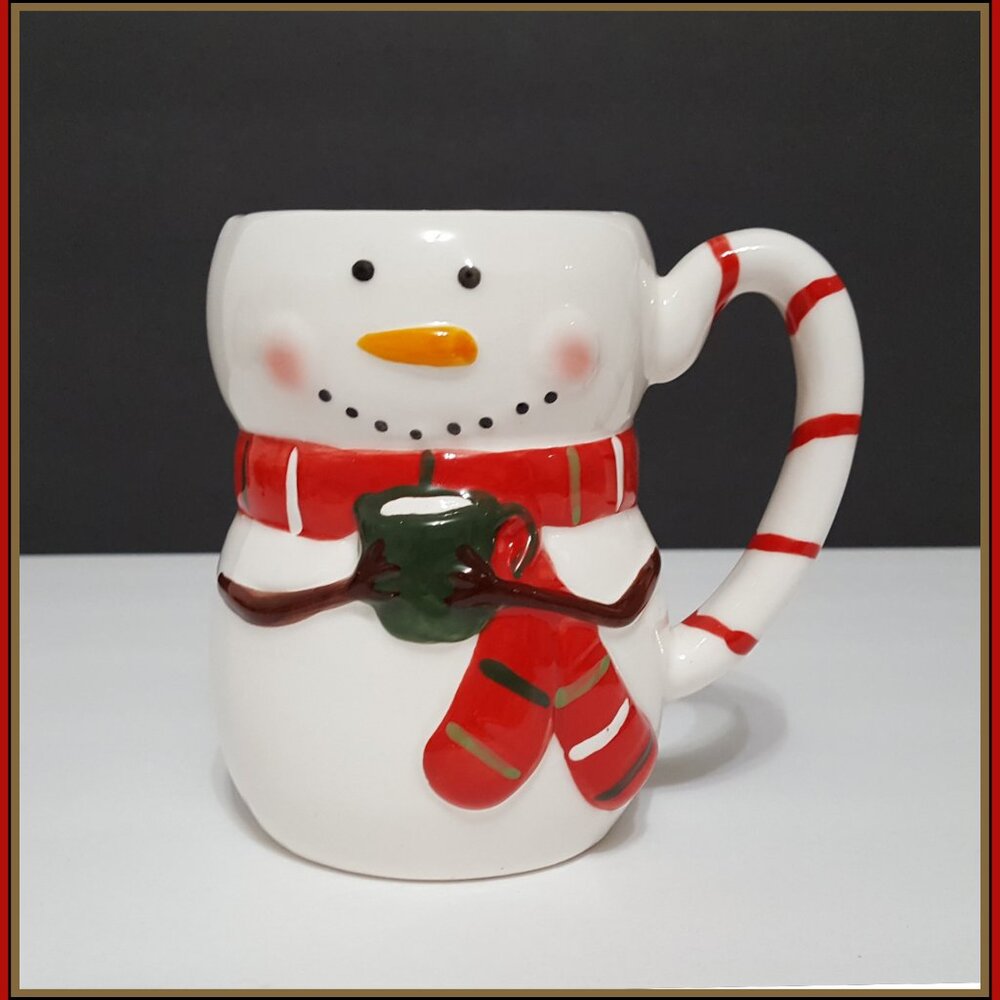 NEW RARE Williams Sonoma Figural Snowman Mug 20 OZ Stoneware